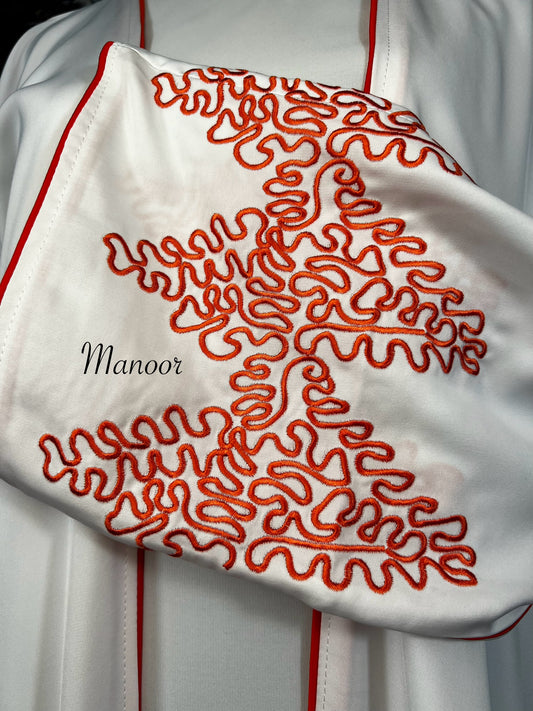 Abaya Embroidered oranje