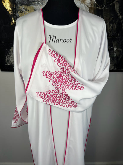Abaya Embroidered pink