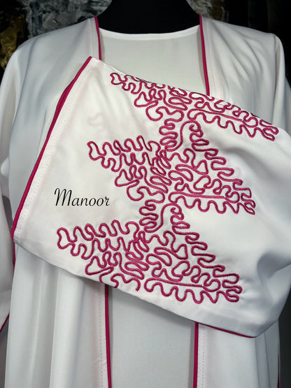 Abaya Embroidered pink